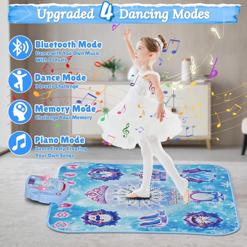 Handwell Dance Mat Toys Girl Gift: 8-Button Frozen Dance Pad Wireless Bluetooth Electronic Dance Game for Kids with 4 Game Modes LED Light Built-in Music Birthday Gifts for 3 4 5 6 7 8 9 10+ Years Old Girls - Image 3